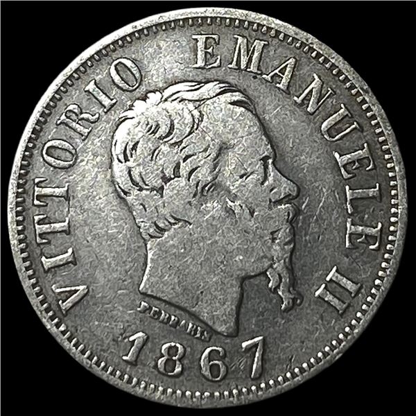 1867M Italy Silver 50 Centesimi
