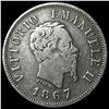 Image 1 : 1867M Italy Silver 50 Centesimi