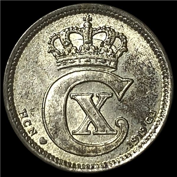 1919 Denmark Silver 10 Ore