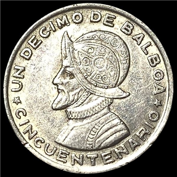 1953 Panama Silver 1/10 Balboa