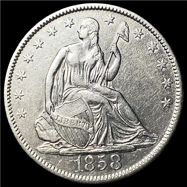 1858-O Silver Seated Liberty Half Dollar UNCIRCULATED