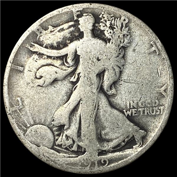 1919-S Silver Walking Liberty Half Dollar ABOUT UNCIRCULATED