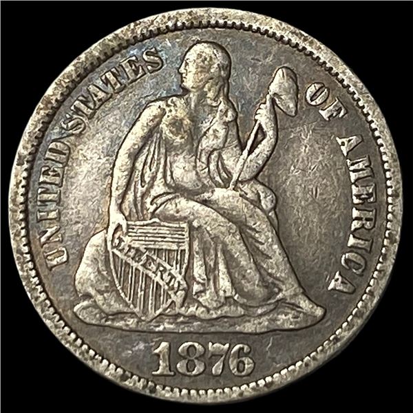 1876 Seated Liberty Dime LIGHTLY CIRCULATED