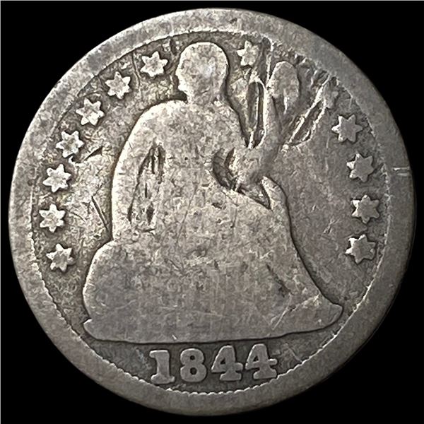 1844 Silver Seated Liberty Dime NICELY CIRCULATED