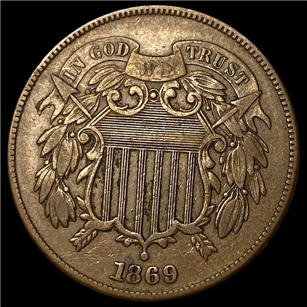 1869 Two-Cent Piece ABOUT UNCIRCULATED