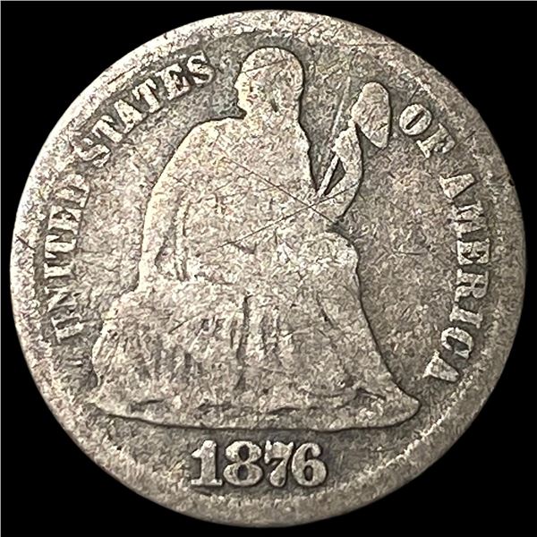 1876-CC Silver Seated Liberty Dime NICELY CIRCULATED