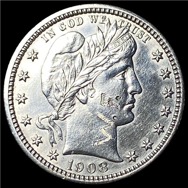 1908 Barber Silver Quarter HIGH GRADE