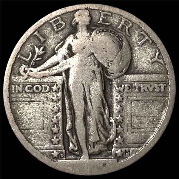 1920-D Silver Standing Liberty Quarter LIGHTLY CIRCULATED