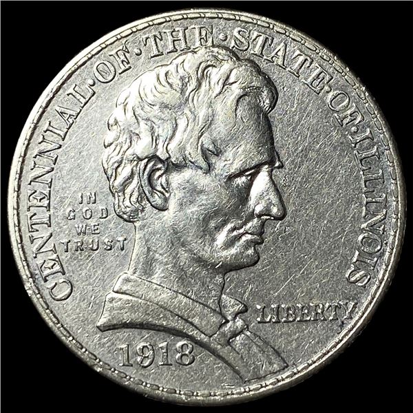 1918 Silver Illinois Centennial Half Dollar CHOICE BU