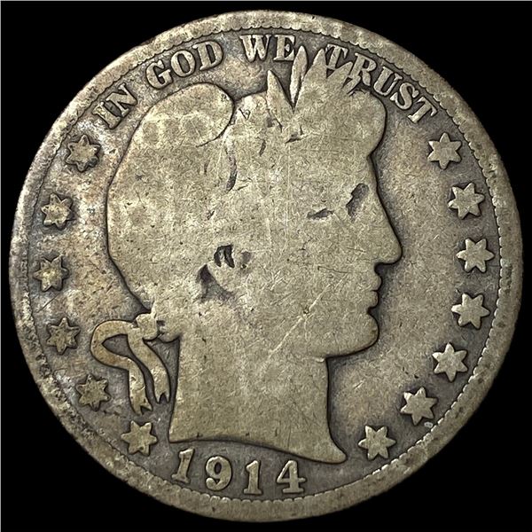 1914 Silver Barber Half Dollar NICELY CIRCULATED