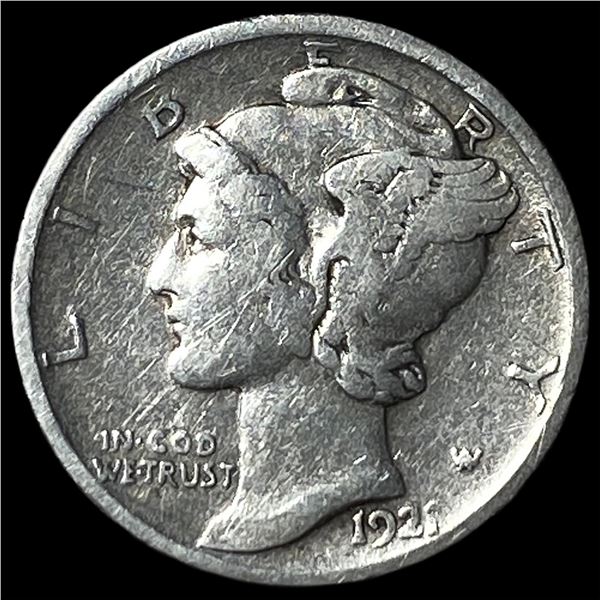 1921-D Silver Mercury Dime LIGHTLY CIRCULATED