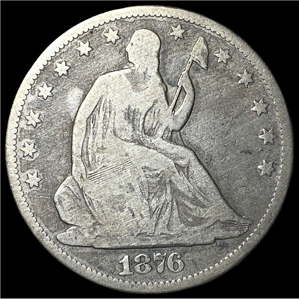 1876-CC Silver Seated Liberty Half Dollar NICELY CIRCULATED