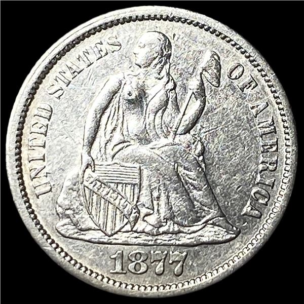 1877-CC Silver Seated Liberty Dime CLOSELY UNCIRCULATED