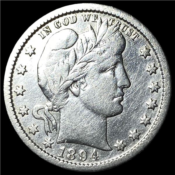 1894-O Silver Barber Quarter LIGHTLY  CIRCULATED