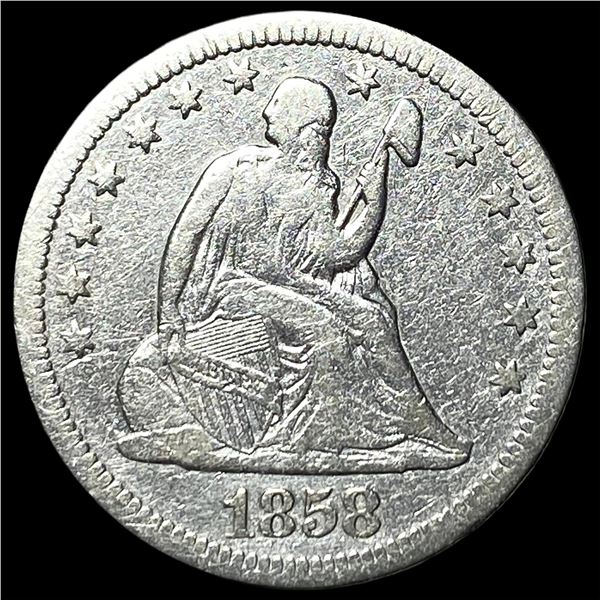 1858 Seated Liberty Quarter LIGHTLY  CIRCULATED