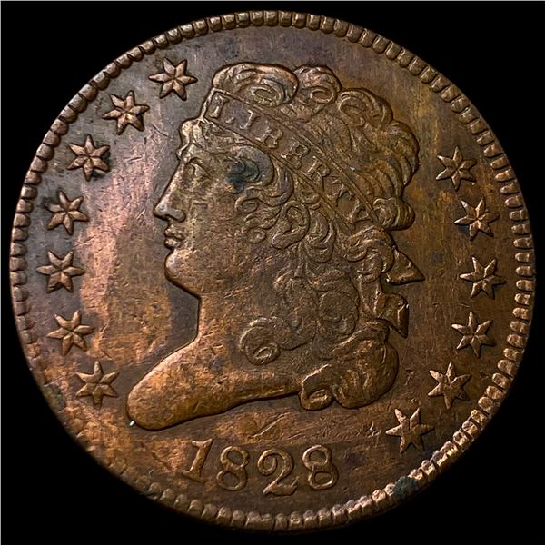 1828 Classic Head Half Cent NEARLY UNCIRCULATED