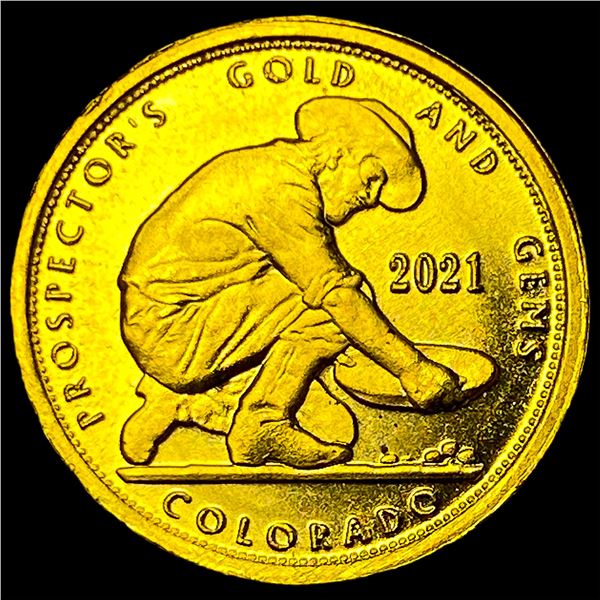 2021 24K 1/10oz Gold Prospector's Round CHOICE PROOF