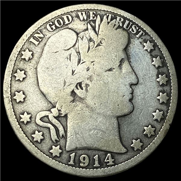 1914 Silver Barber Half Dollar NICELY  CIRCULATED