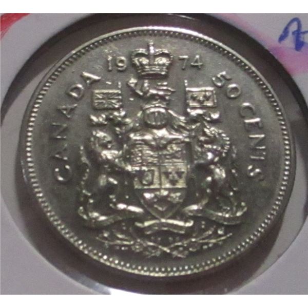 1974 AU CANADA HALF DOLLAR