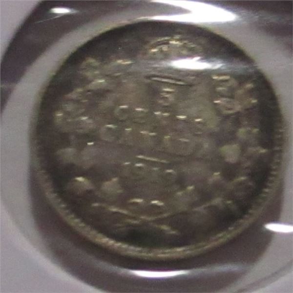 1919 CANADA KING GEORGE V SILVER FIVE CENT