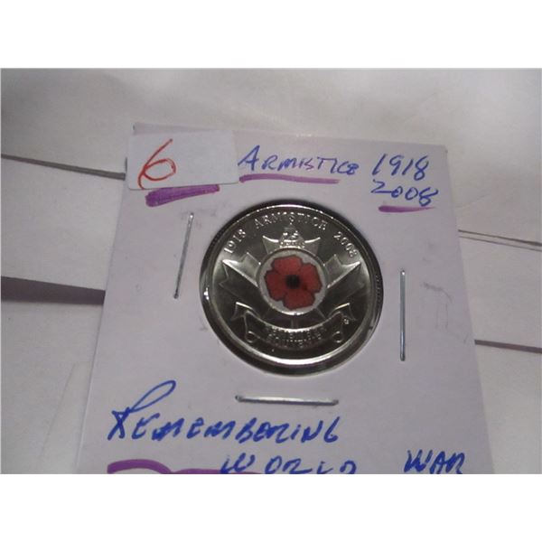 1918 - 2008 ARMISTICE REMEMBERING WORLD WAR II QUARTER