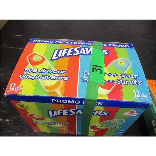 FROZEN:  LIFESAVER ICE POPS (24) - BOX
