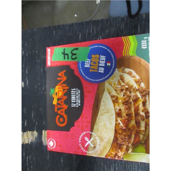 FROZEN:  BEEF TACOS (4 X 80G) - BOX