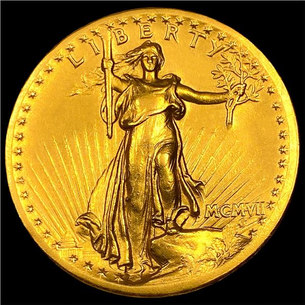 1907 High Relief Flat Edge $20 Gold Double Eagle