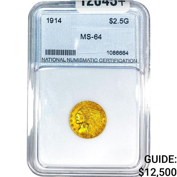1914 $2.50 Gold Quarter Eagle NNC MS64