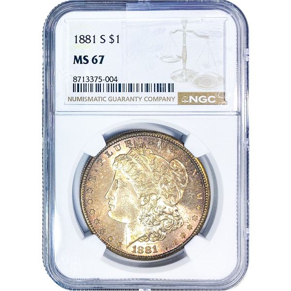 1881-S Morgan Silver Dollar NGC MS67