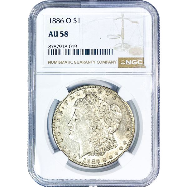 1886-O Morgan Silver Dollar NGC AU58