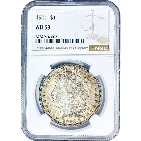 1901 Morgan Silver Dollar NGC AU53
