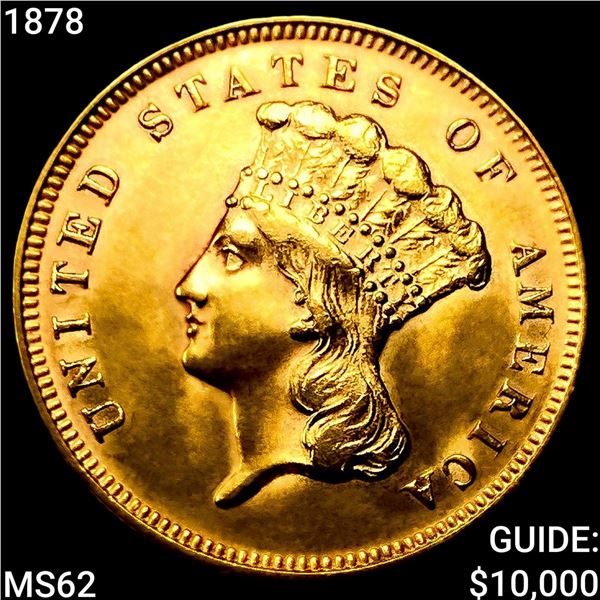 1878 $3 Gold Piece UNCIRCULATED
