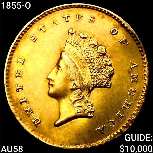 1855-O Rare Gold Dollar CHOICE AU