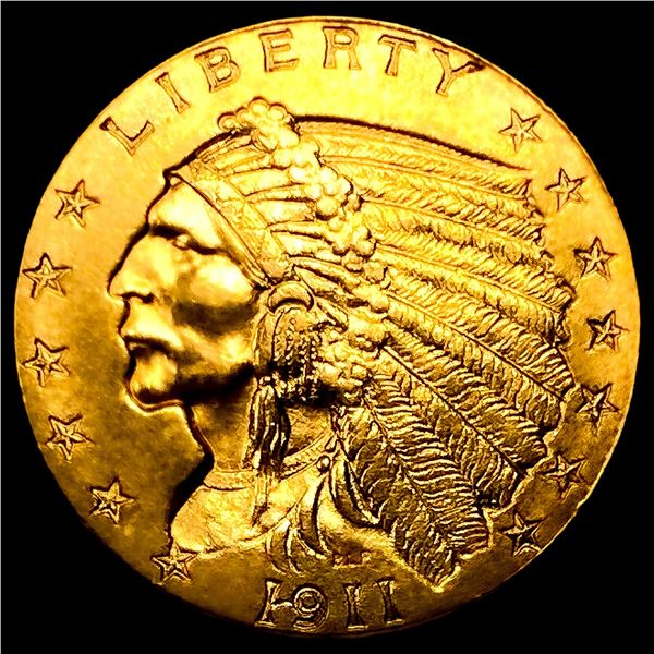 1911-D Strong D $2.50 Gold Quarter Eagle