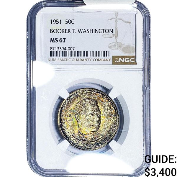 1951 Booker T Half Dollar NGC MS67