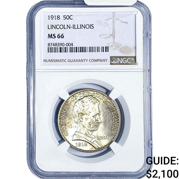 1918 Illinois Half Dollar NGC MS66