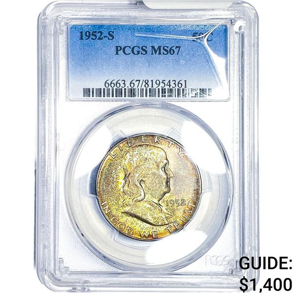 1952-S Franklin Half Dollar PCGS MS67