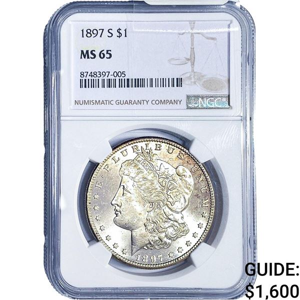 1897-S Morgan Silver Dollar NGC MS65