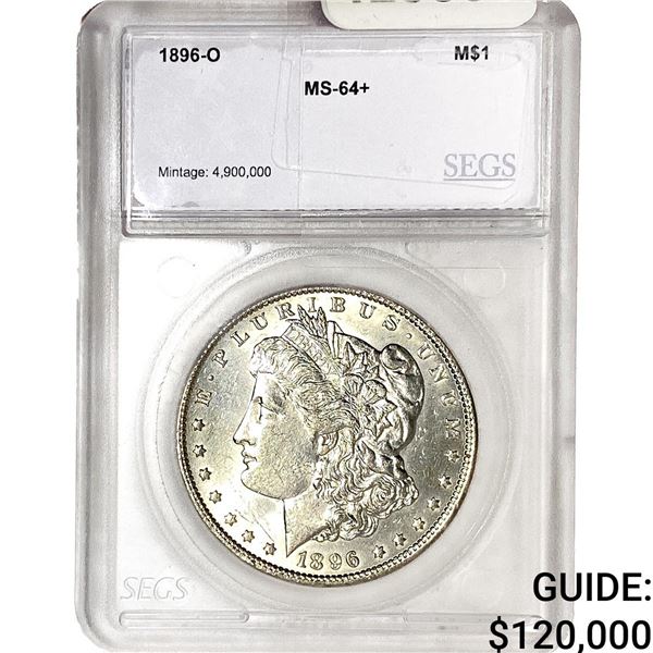1896-O Morgan Silver Dollar SEGS MS64+