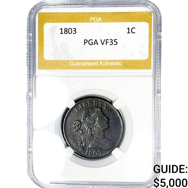 1803 Draped Bust Large Cent PGA VF35