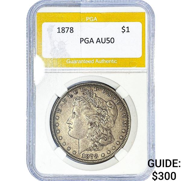 1878 Morgan Silver Dollar PGA AU50