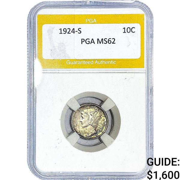 1924-S Mercury Silver Dime PGA MS62