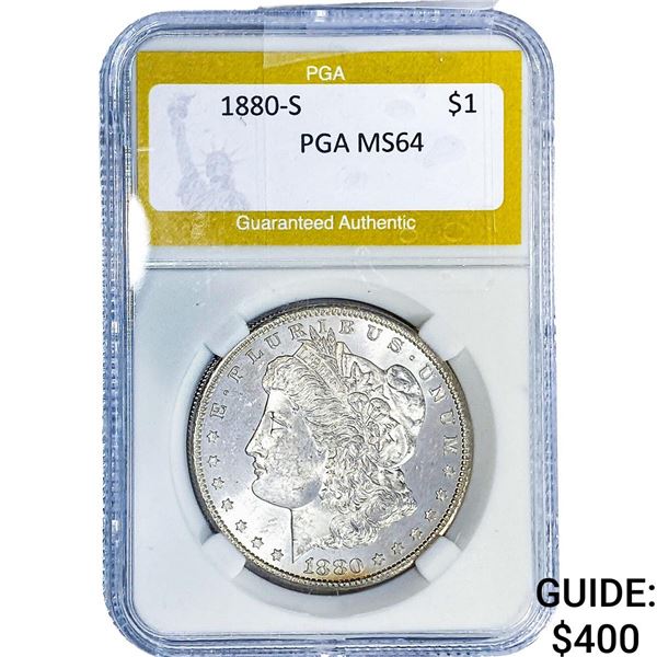 1880-S Morgan Silver Dollar PGA MS64