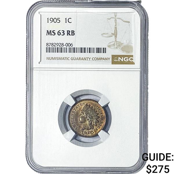 1905 Indian Head Cent NGC MS63 RB