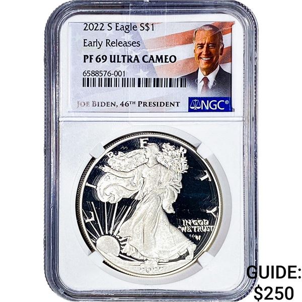 2022-S Silver Eagle NGC PF69 Ultra Cameo Joe Biden