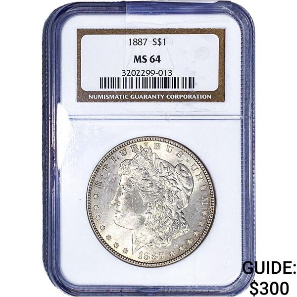 1887 Morgan Silver Dollar NGC MS64