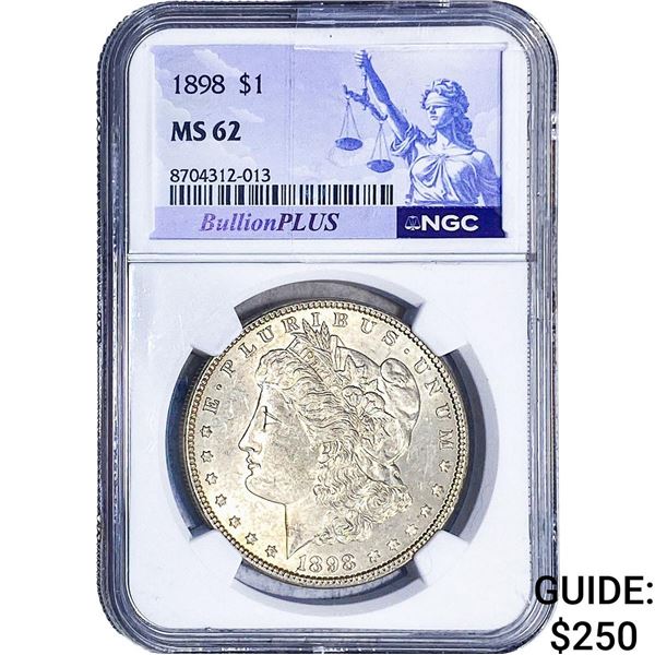 1898 Morgan Silver Dollar NGC MS62