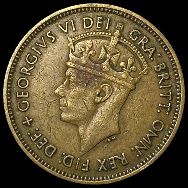1951 British West Africa Brass 1 Shilling