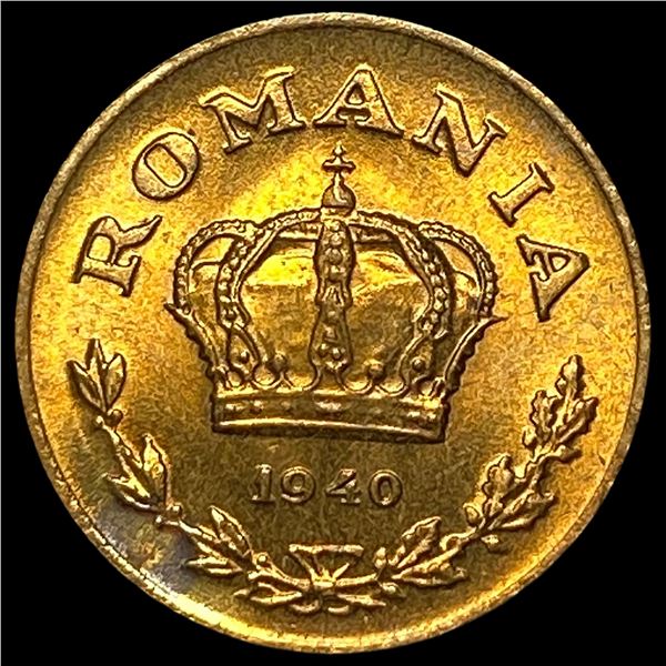1940 Romania Nickel Brass 1 Leu